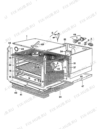 Взрыв-схема плиты (духовки) Electrolux CO1065B2 - Схема узла Oven equipment